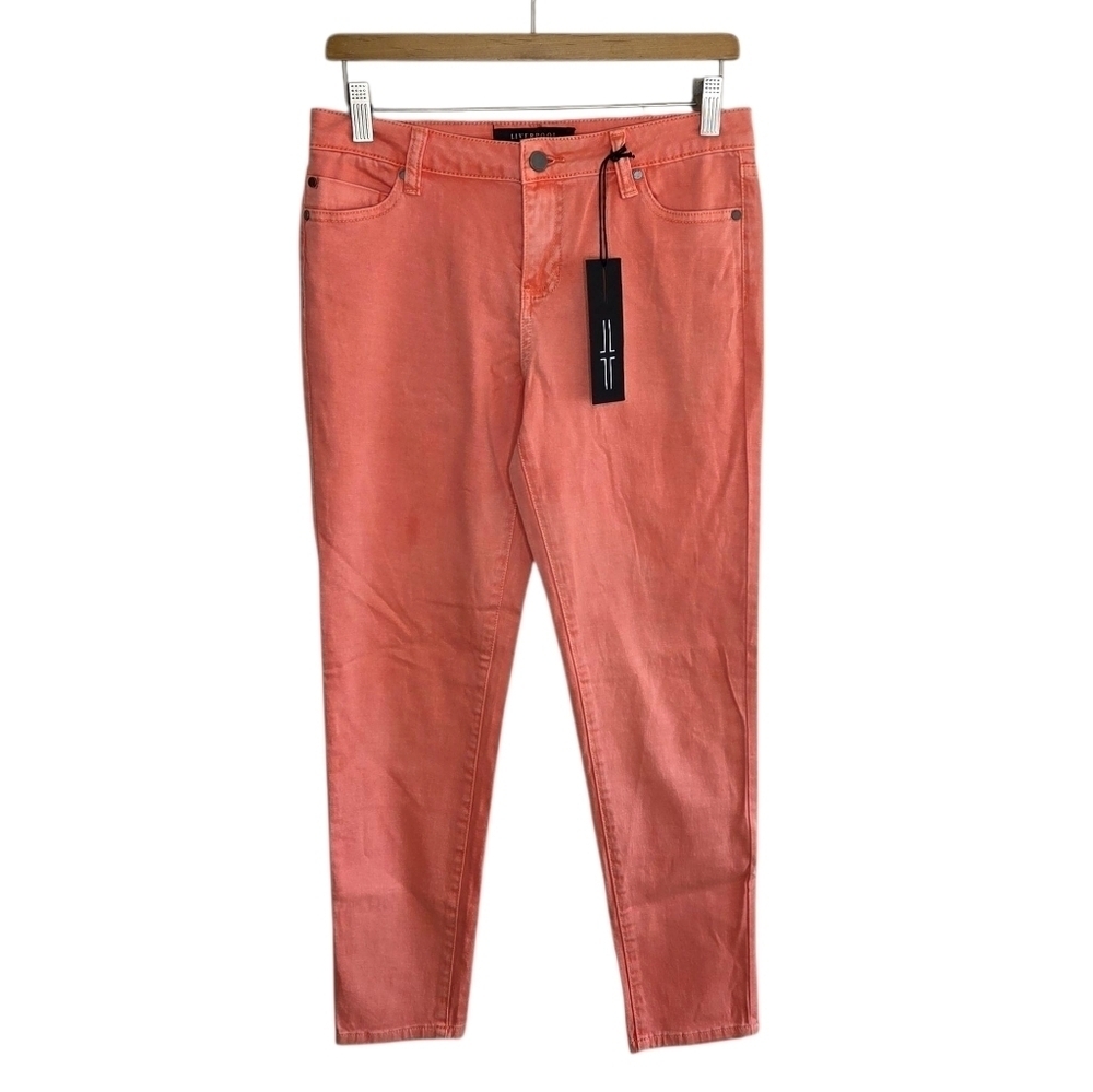 NWT Liverpool | Coral Orange Penny Ankle Skinny Cropped Jeans Size 27/4